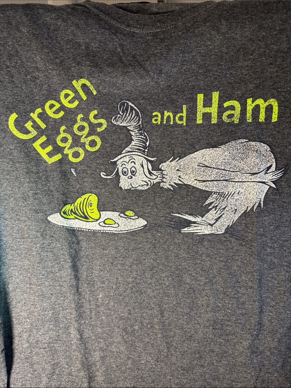Universal Green Eggs and Ham Graphic Tee - Gray & Neon Green